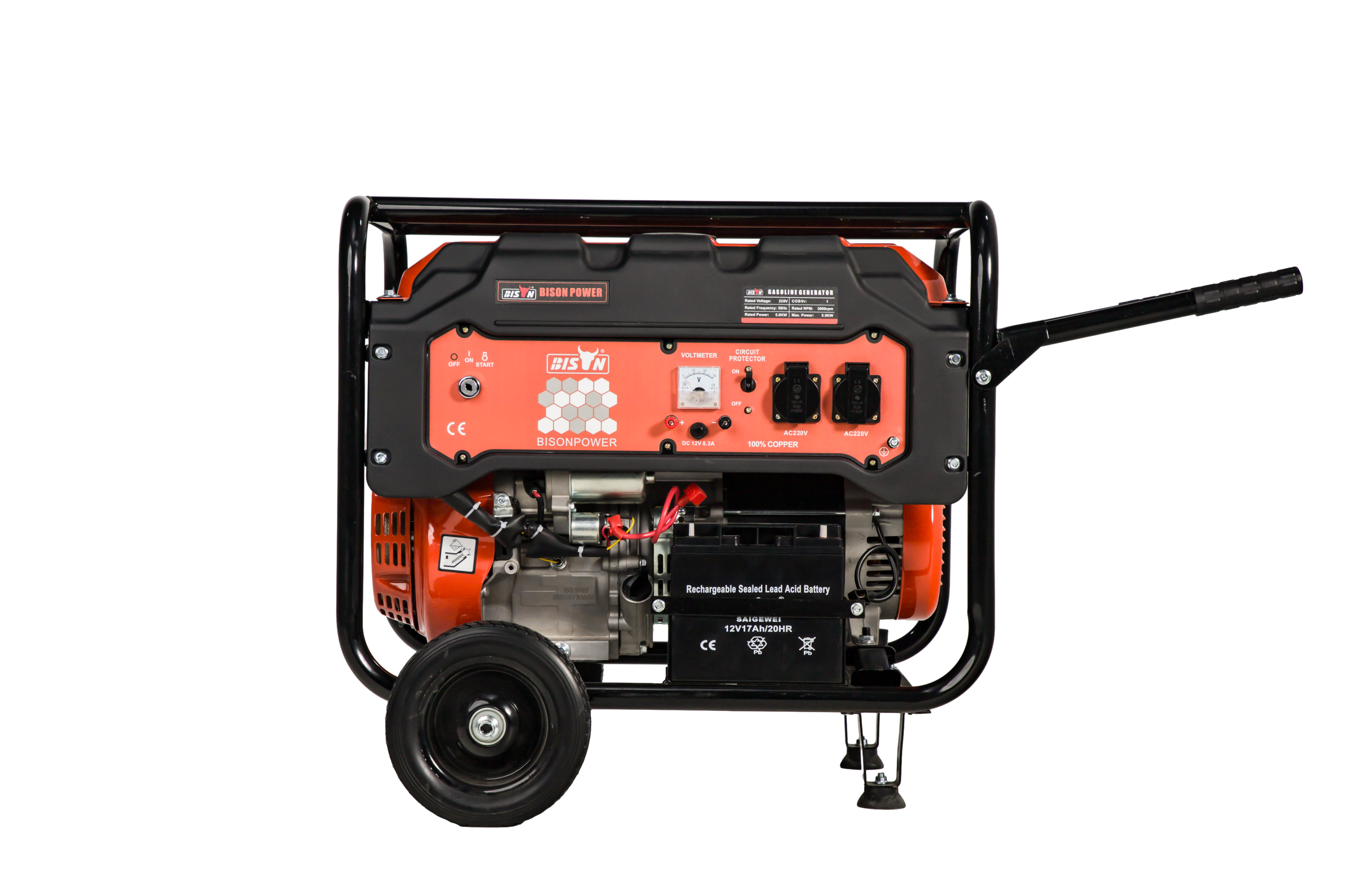 Генератор бензиновый BISON BS6500EP (5,0 кВт), изображение 4